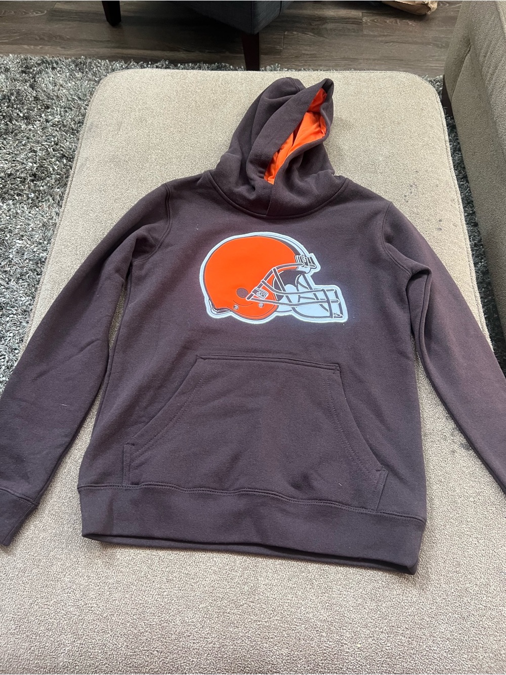 Cleveland Browns NFL Youth Hoodie Brown Orange Size M 10/12